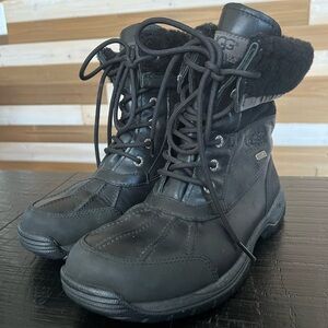 UGG Australia Butte Waterproof Vibram Leather Winter Boots Black 5209 Women's 5